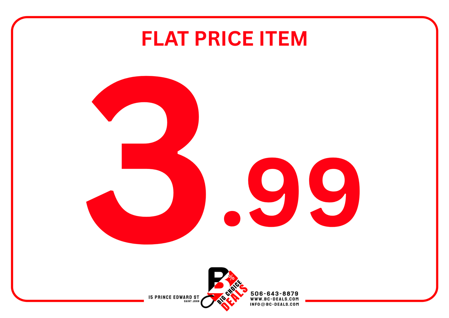 Flat Price Item - $3.99